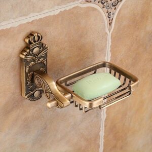 Porte-savon mural vintage laiton