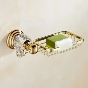 accessoire salle de bain doré