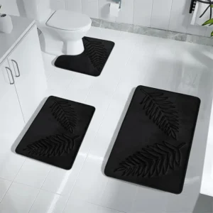 Ensemble tapis noir salle de bain